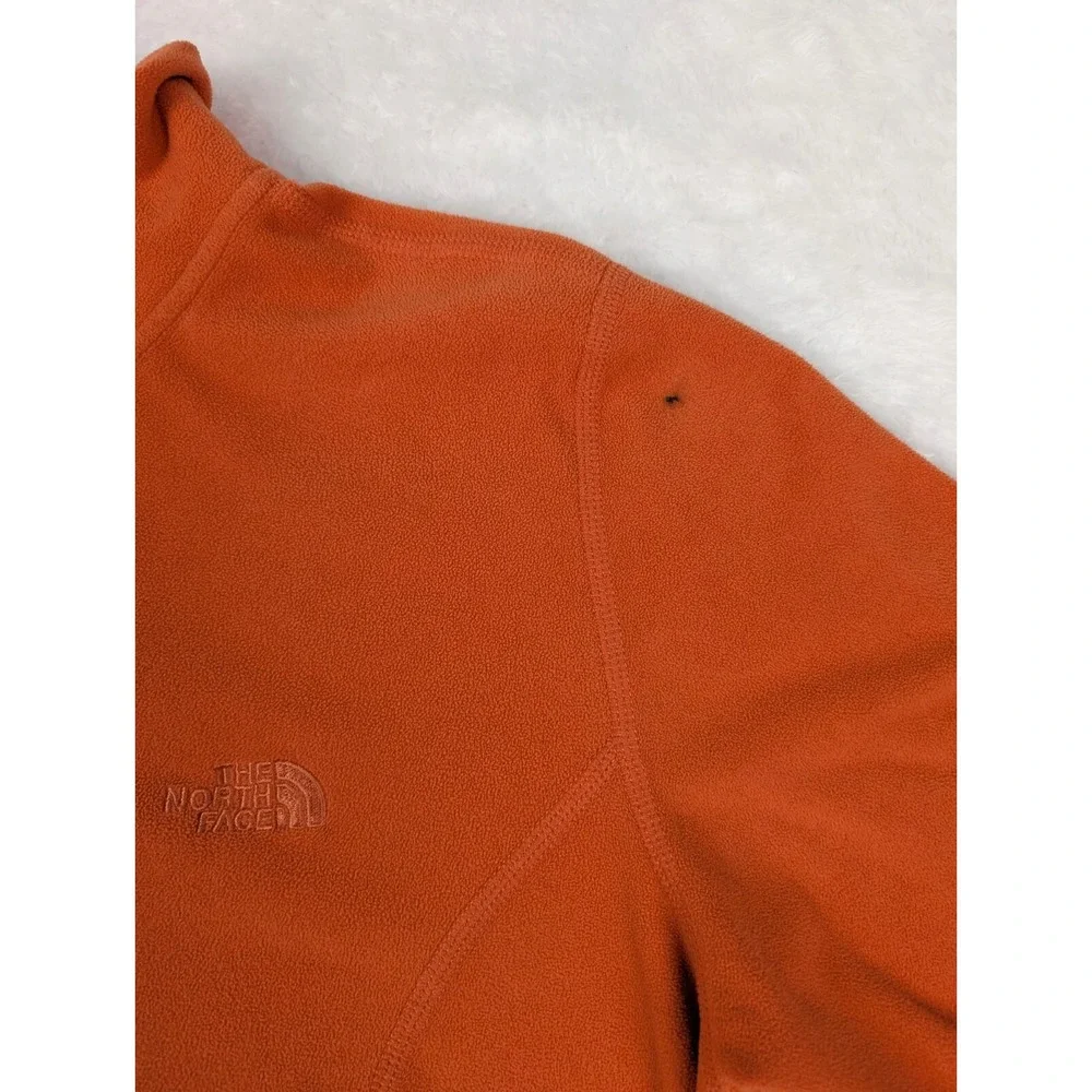 The North Face 1/4 Zip Women's L‎ Pull Over Fleece Orange Light Weight *Read